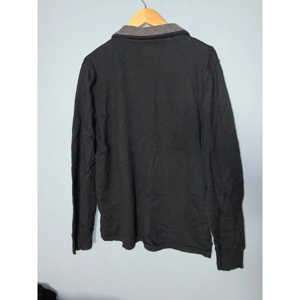 The North Face Mens Quarter Zip Pullover Sweater Black Casual Long Sleeve Size L